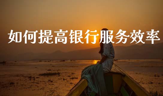 如何提高银行服务效率_https://m.apzhendong.com_财务分析_第1张
