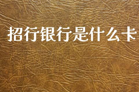 招行银行是什么卡_https://m.apzhendong.com_期货行情_第1张