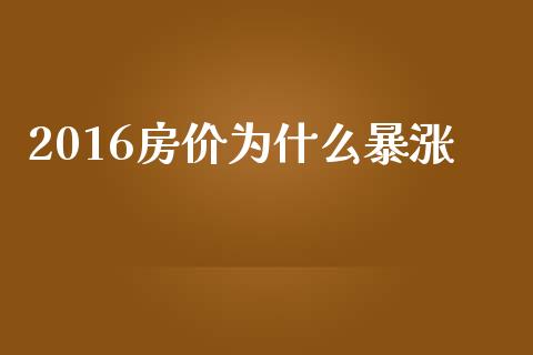 2016房价为什么暴涨_https://m.apzhendong.com_财务分析_第1张