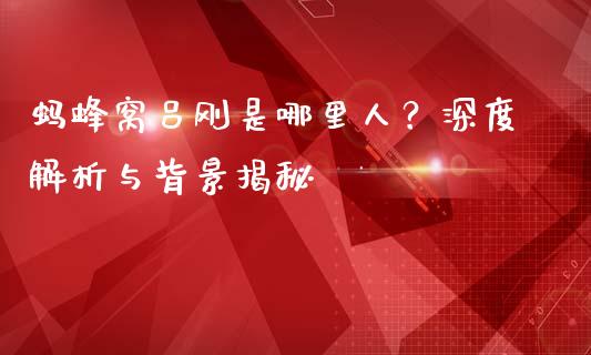 蚂蜂窝吕刚是哪里人？深度解析与背景揭秘_https://m.apzhendong.com_财经资讯_第1张