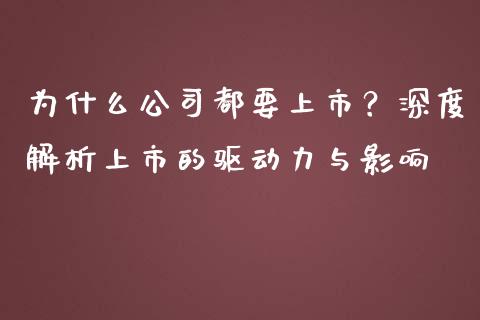 为什么公司都要上市？深度解析上市的驱动力与影响_https://m.apzhendong.com_财经资讯_第1张