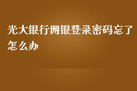 光大银行网银登录密码忘了怎么办_https://m.apzhendong.com_财经资讯_第1张