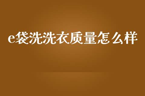 e袋洗洗衣质量怎么样_https://m.apzhendong.com_财经资讯_第1张