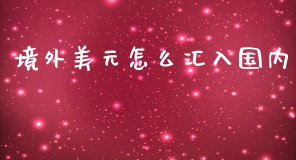 境外美元怎么汇入国内_https://m.apzhendong.com_期货行情_第1张