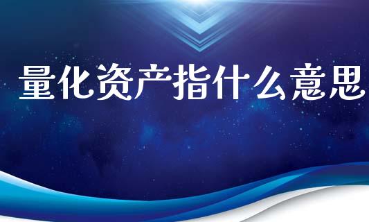 量化资产指什么意思_https://m.apzhendong.com_财务分析_第1张