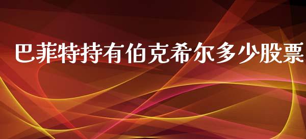 巴菲特持有伯克希尔多少股票_https://m.apzhendong.com_全球经济_第1张