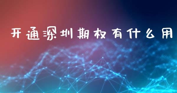 开通深圳期权有什么用_https://m.apzhendong.com_期货行情_第1张