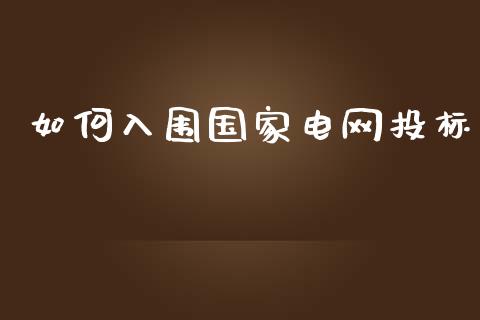 如何入围国家电网投标_https://m.apzhendong.com_财务分析_第1张