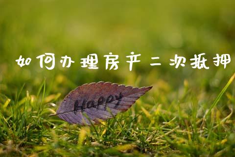 如何办理房产二次抵押_https://m.apzhendong.com_期货行情_第1张