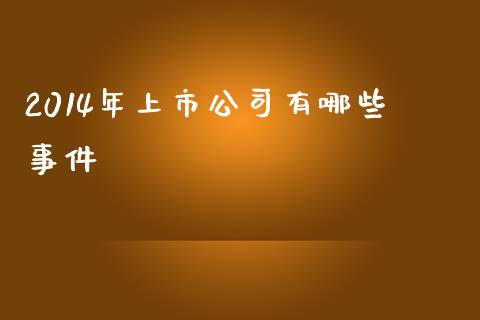 2014年上市公司有哪些事件_https://m.apzhendong.com_全球经济_第1张